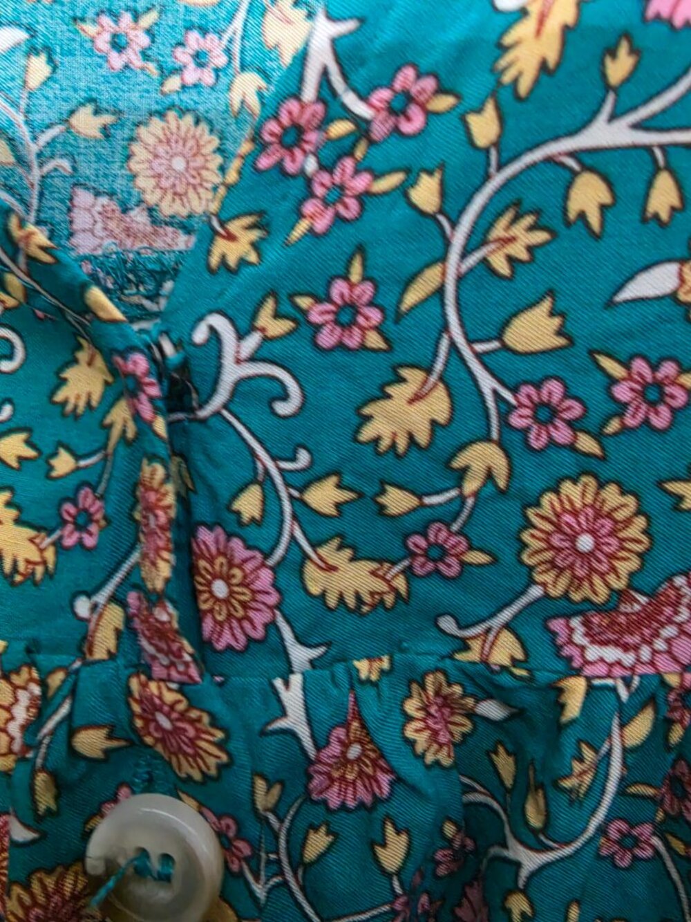 Natural Life Avery Midi Women's Green Floral Cottagecore Prairie Dress Sz L - Picture 6 of 11
